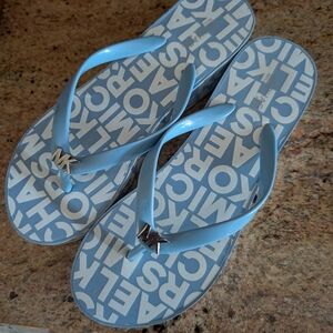 Michael Kors Light Blue Logo Sandals